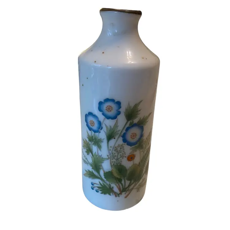 Vintage Floral Print Ceramic Bud Vase. Made In Japan