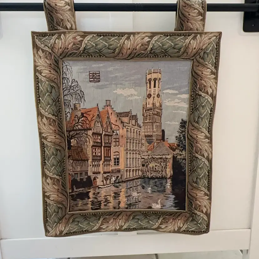 🔔 “Point de Bruges" Belgian Jacquard Tapestry/Wall Hanging