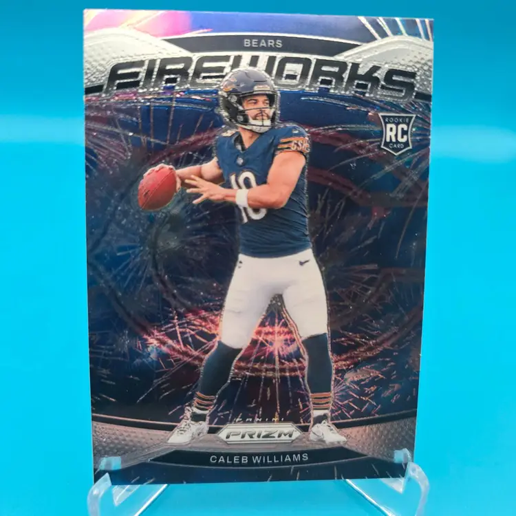Caleb Williams 2024 Panini Prizm Fireworks RC Insert Chicago Bears