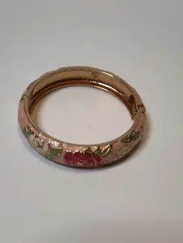Pink cloissone snap bangel