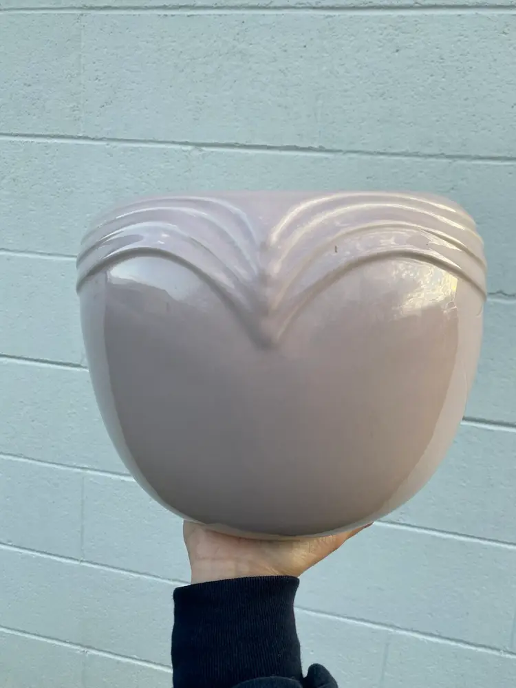 Vintage Art Deco Vase / Planter Blush Pink Planter Heavy
