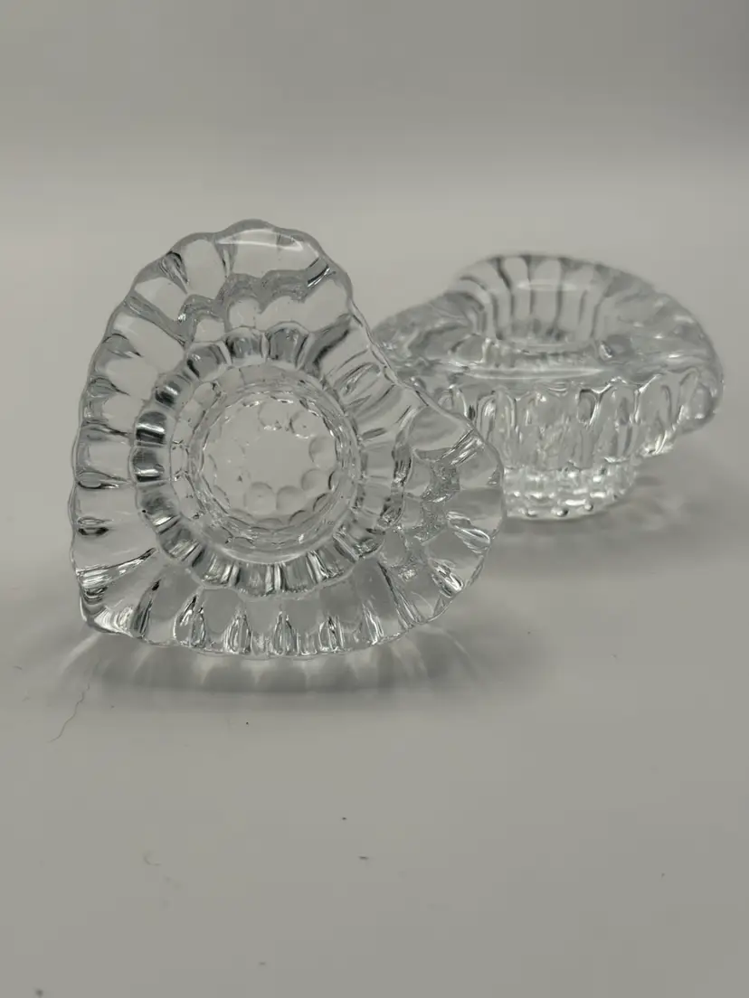 Crystal Heart Candle Holders Set