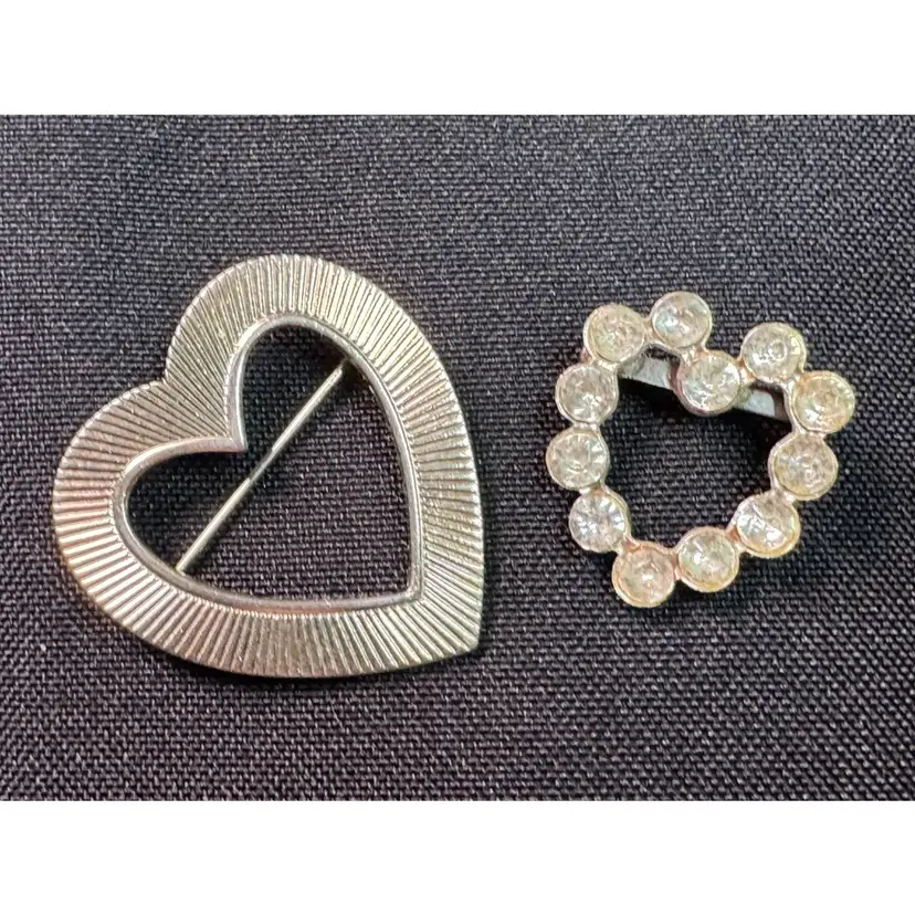 2 Heart Brooches