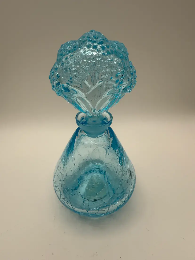 Vintage Irice I.W. Rice & Co Crackle Glass Perfume Bottle Made in Japan