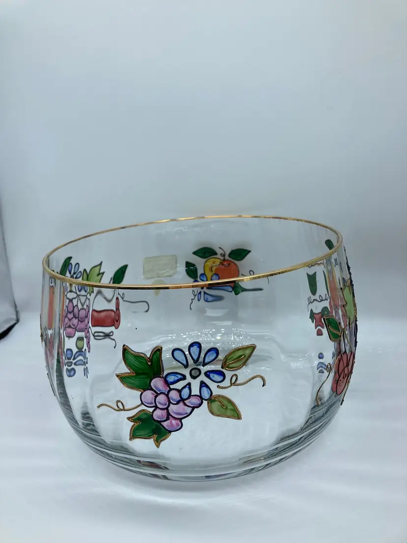Vintage Romanian Crystal Bowl Handcrafted Crystal Made in Romania