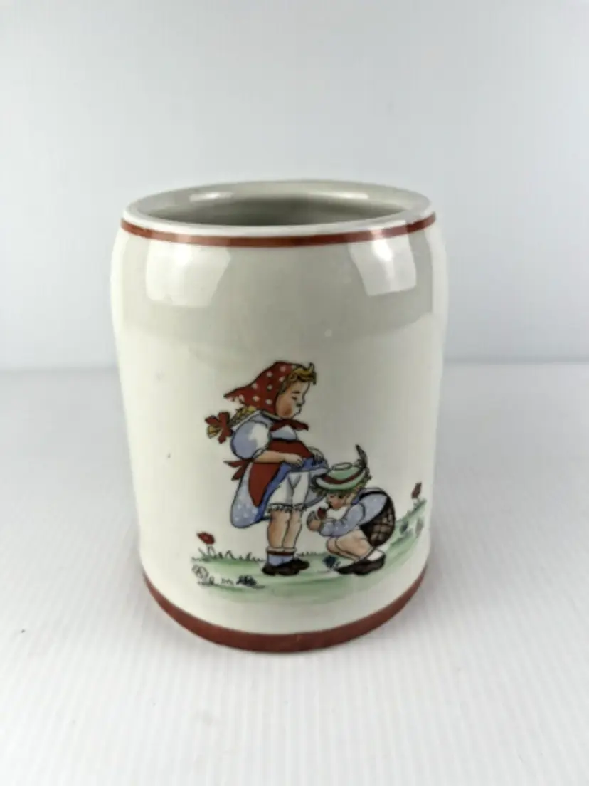 Porzellanfabrik Mitterteich Vtg Hand Painted Bavaria Stein Mug Cheeky Design S2