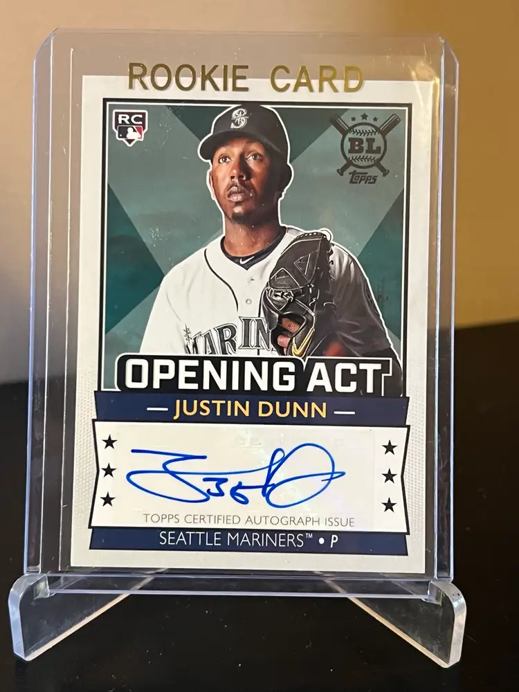 2020 Topps Big League Opening Act Autograph Card Justin Dunn Mariners Rookie Card