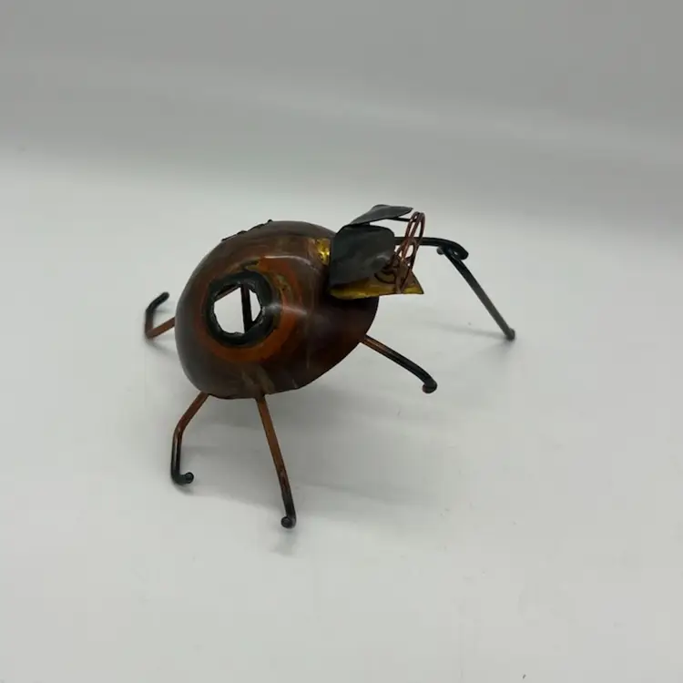 Anthropomorphic Bug Insect Beetle Copper Sculpture Signed Allan Ryan Canada Art