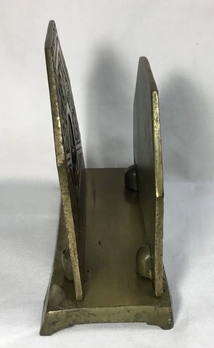 Antique, brass, Art Nouveau letter holder, Jennings Brothers, 4" x 3.5"