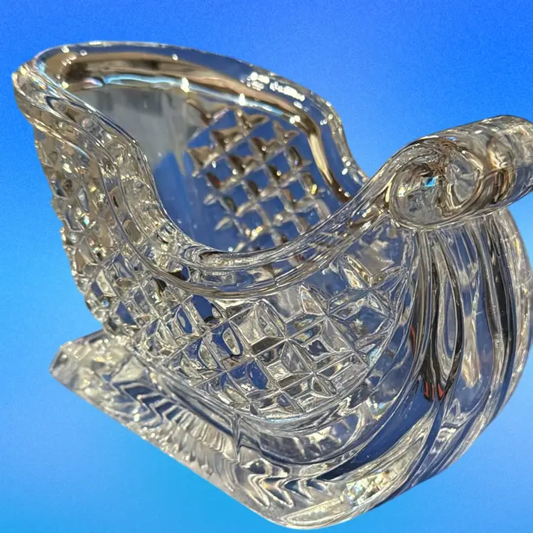 Vintage Crystal Santa Sleigh