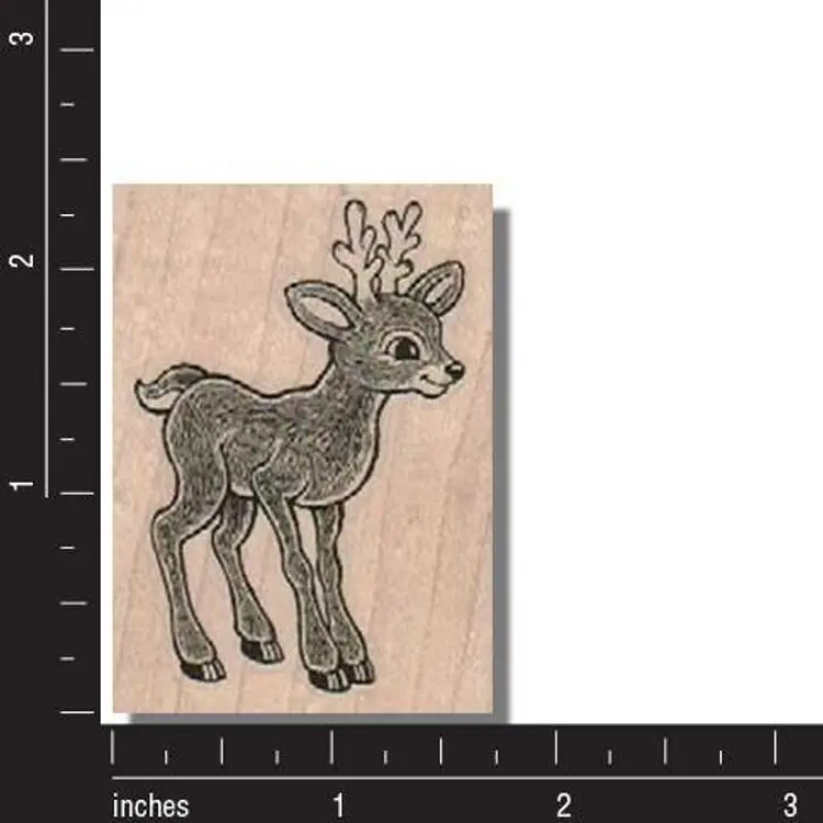 Cute Reindeer Christmas Rubber Stamp