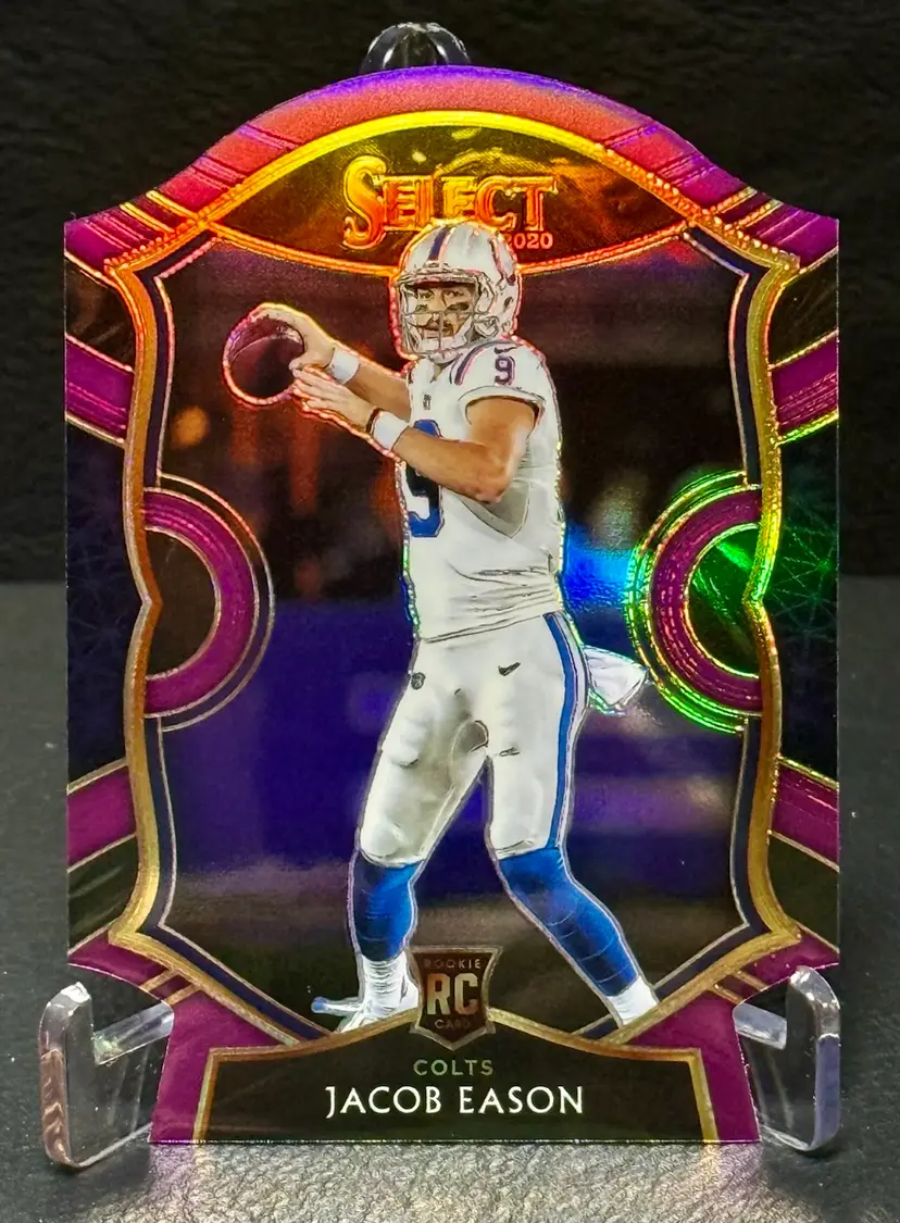 Jacob Eason 2020 Panini Select #48 Concourse Purple RC Prizm Die Cut Colts Packers