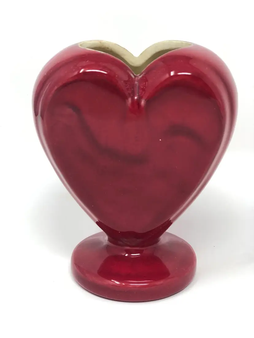 Haeger Pottery Red Heart 4" Vase/Planter with Pedestal Base