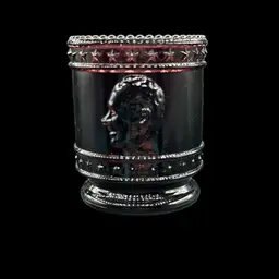 Original Bob St Clair Amethyst Centennial Stars And Bead Glass Toothpick Holder 2 3/4” Stamped No Noted Flaws