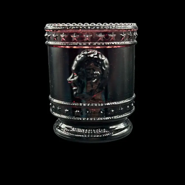 Original Bob St Clair Amethyst Centennial Stars And Bead Glass Toothpick Holder 2 3/4” Stamped No Noted Flaws