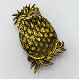 Vintage Brass Pineapple Dish Wall Hanging Mid Century Japan Trinket Tray Decor
