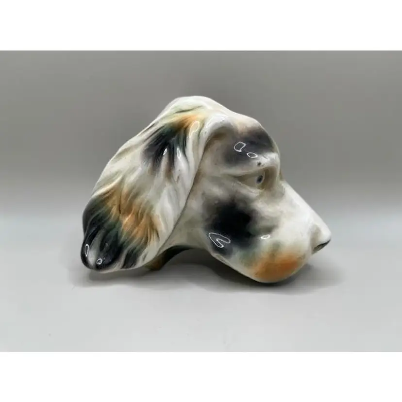 Vintage 1950's Spaniel Dog Head Wall Pocket ~ Canine Collectible ~ 3.75 inches tall