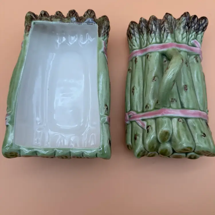 Vintage Bordallo Pinheiro Porcelain Asparagus Tureen