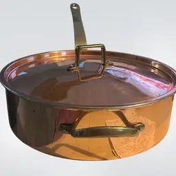 Copper Large Sauté Pan With  Lid