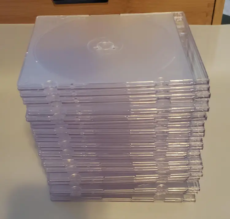 Lot 25 Standard Single Clear CD Jewel Case Assembled Clear Tray Pre-owned
