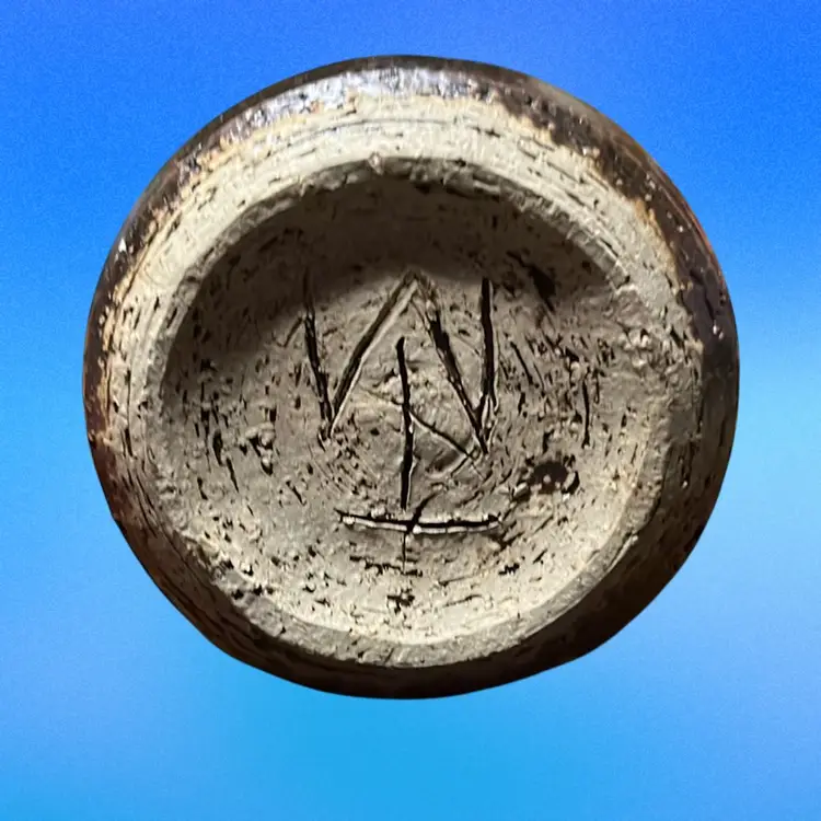 12. Vintage studio art bottle pottery vase.