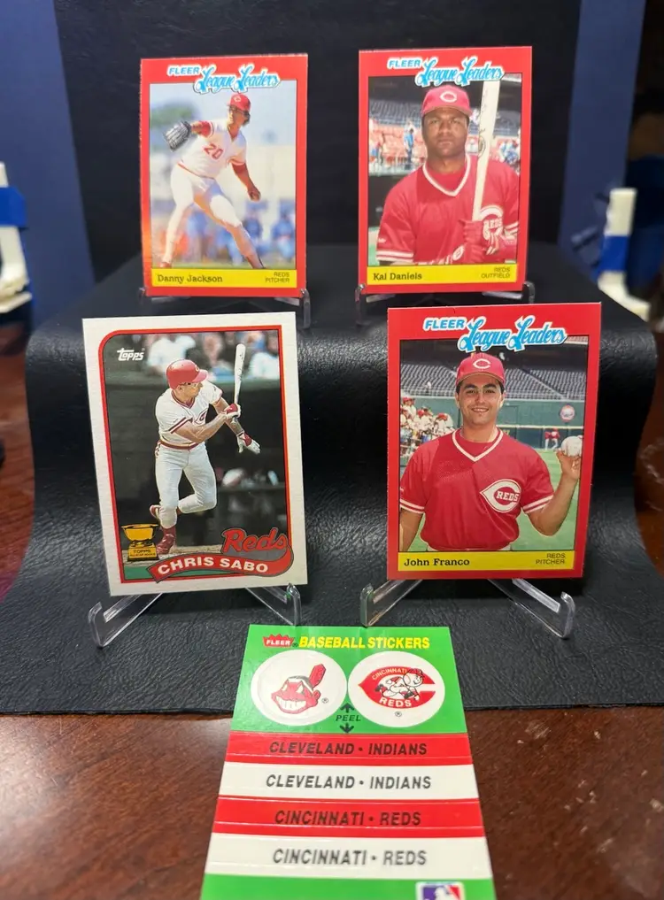Eric Davis 1989 1988 Fleer League Leaders & More Cincinati Reds 8 Card Lot