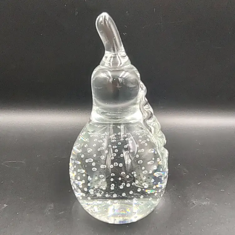 Vtg Art Glass Pear Paperweight