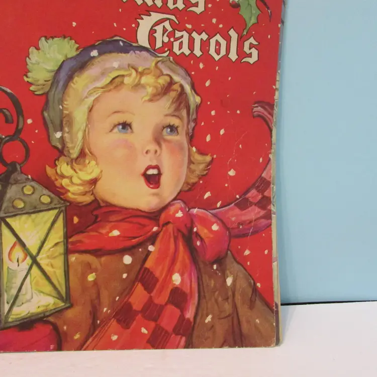Vintage Christmas Carols holiday song book Karl Schulte 1942 Whitman