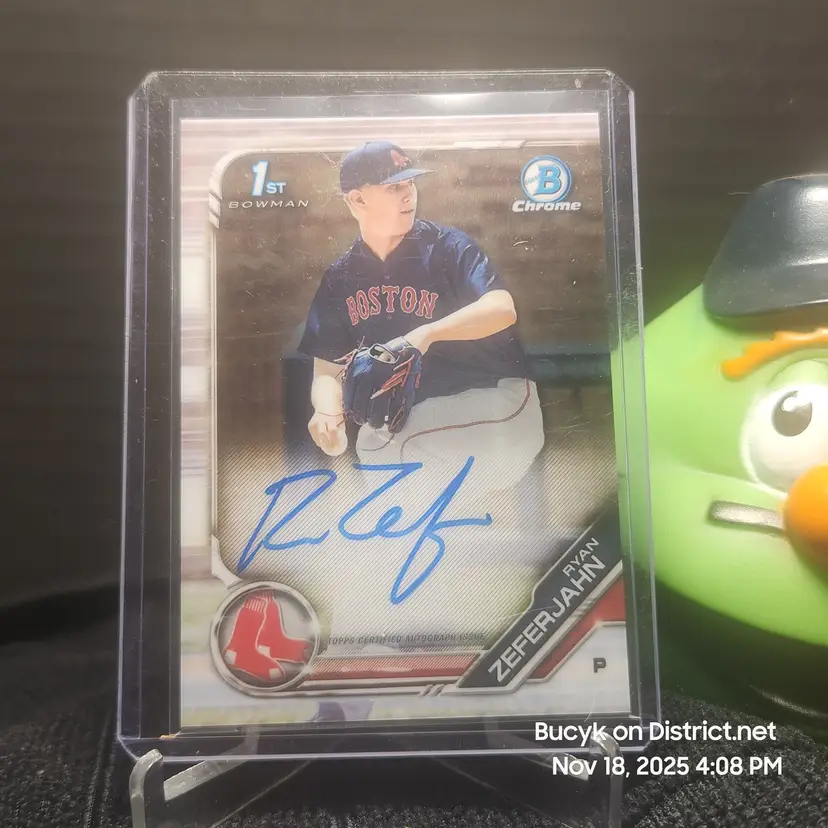 2019 Bowman Draft Chrome Auto - Ryan Zeferjahn Boston Red Sox