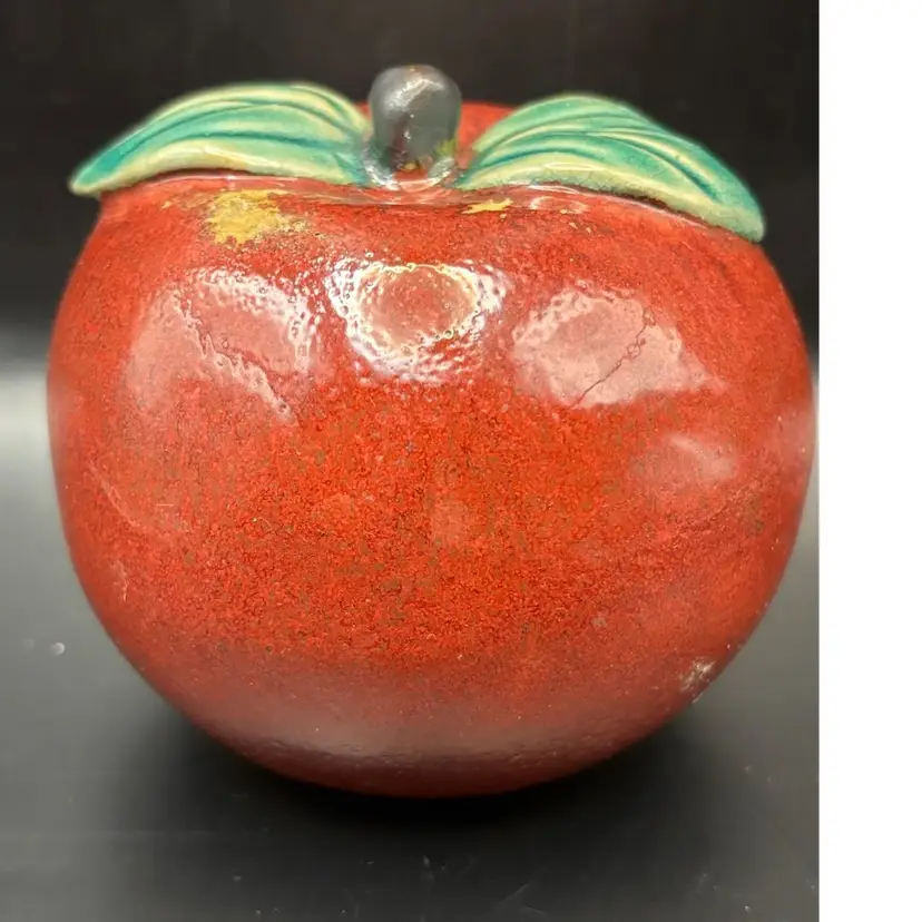 Painted Pottery Apple / Paperweight