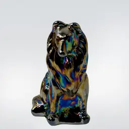 Moser Border Collie Paperweight Figurine Purple Carnival Iridescent Glass 3” T x 2” L x 1-1/2” W