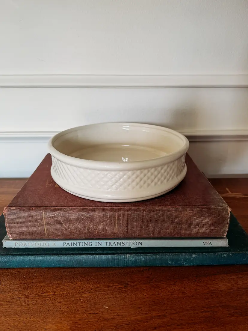 vintage Haeger pottery flat round planter