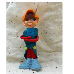 Vintage Christmas Elf Pixie Felted Delta Novelty Ornament Japan