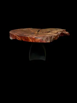 Round Live Edge Dyed Curly Maple Coffee Table