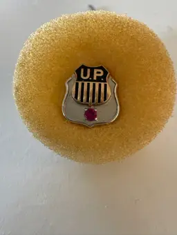 Union Pacific Railroad 10 Year Service Pin Ruby 10K