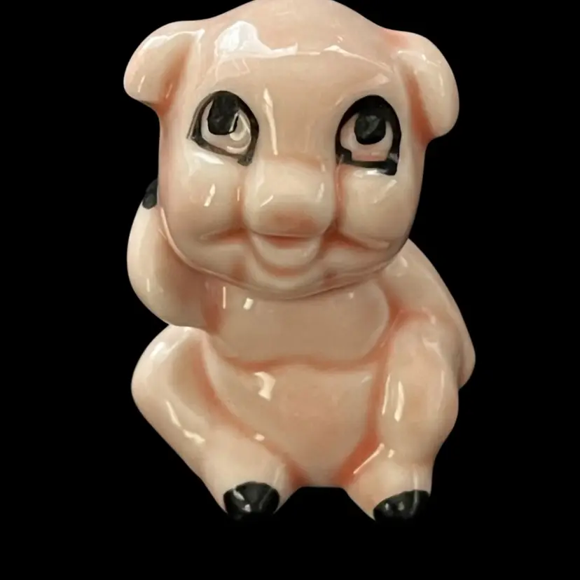 Vintage 1970s Anthropomorphic Bone China Piglet Figurine