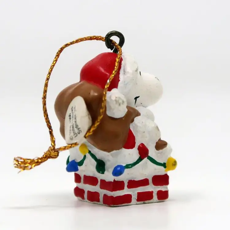 Snoopy Santa Chimney Miniature Ornament - Peanuts Christmas Decor