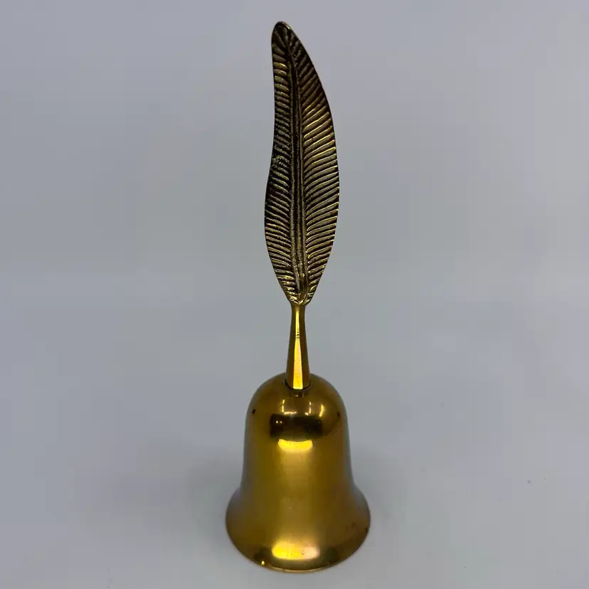 Brass Bell With Leaf Handle