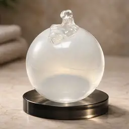 Opaque White Glass Apple Paperweight, 3.5" Tall