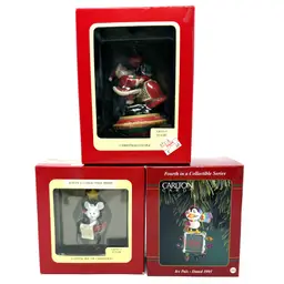 Vintage Carlton Cards Heirloom Christmas Ornament Set (1992–1995, NOS)