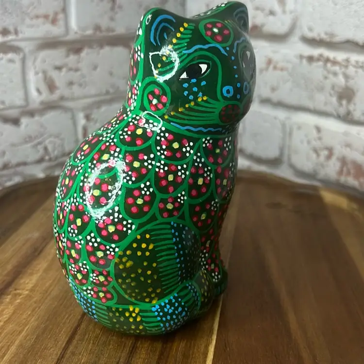 Mexico Colorful Pottery Cat