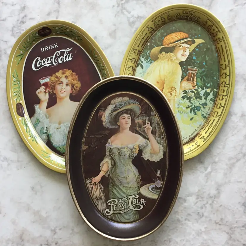 M30. 3pc Coca-Cola Tin Plates
