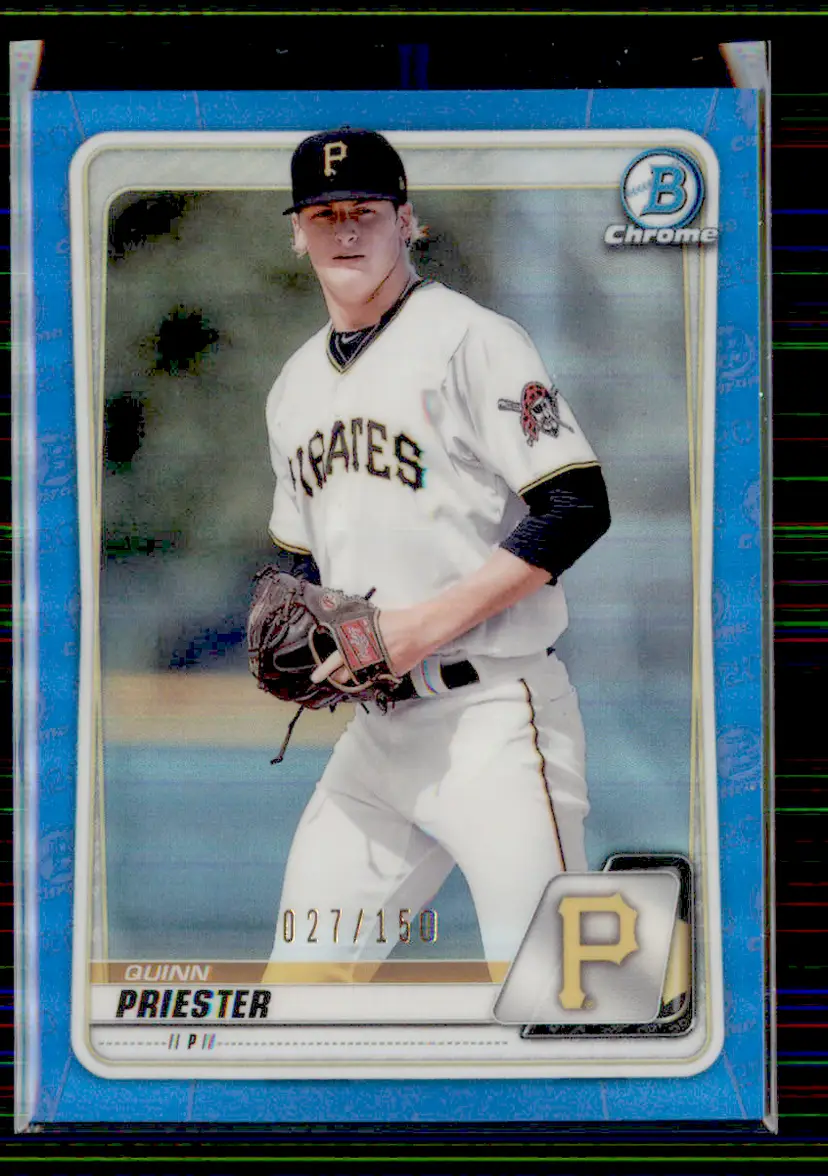 Quinn Priester #/150 2020 Bowman Chrome Blue Refractor Prospects #BCP-197 - Pittsburgh Pirates - (130-15)