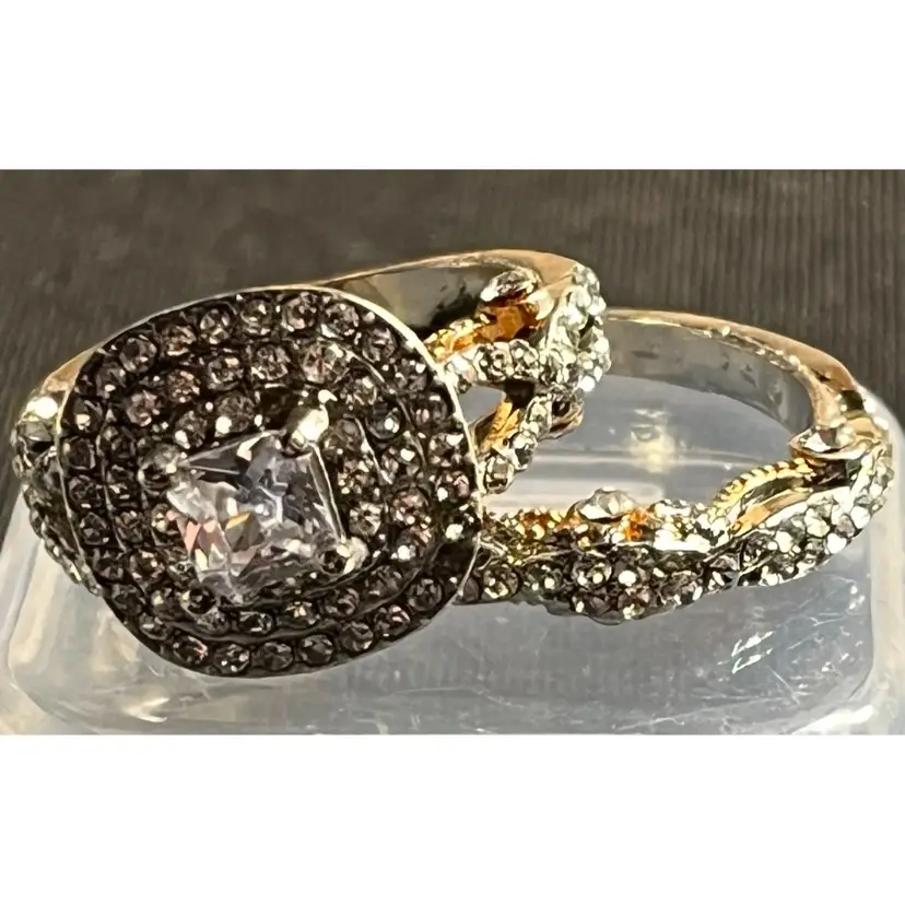 Size Six Band With CZ Stones Wedding Set