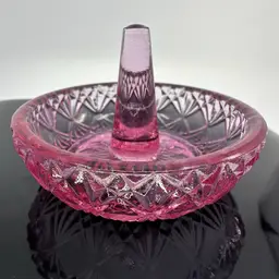 Fenton Pink Glass Ring Dish
