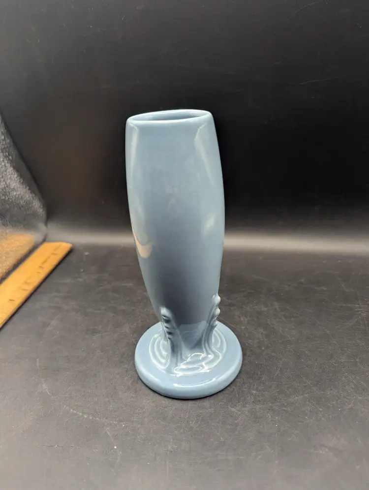 Vintage Mid Century Retro Fiestaware Ceramic Bud Vase Periwinkle Light Blue Retired.