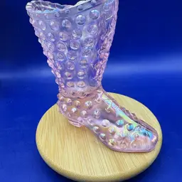 Fenton Pink Iridescent Hobnail Boot
