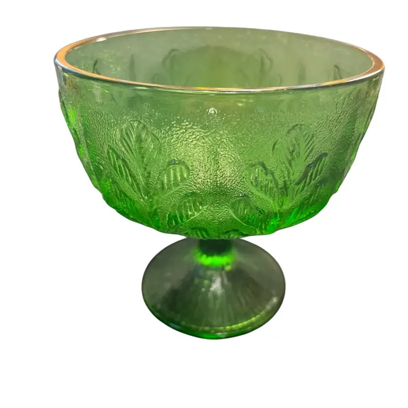 1978 FTD Emerald Green Glass Compote Vase