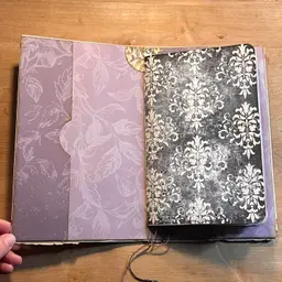 Handmade Purple Floral Notebook (Junk Journal Style)