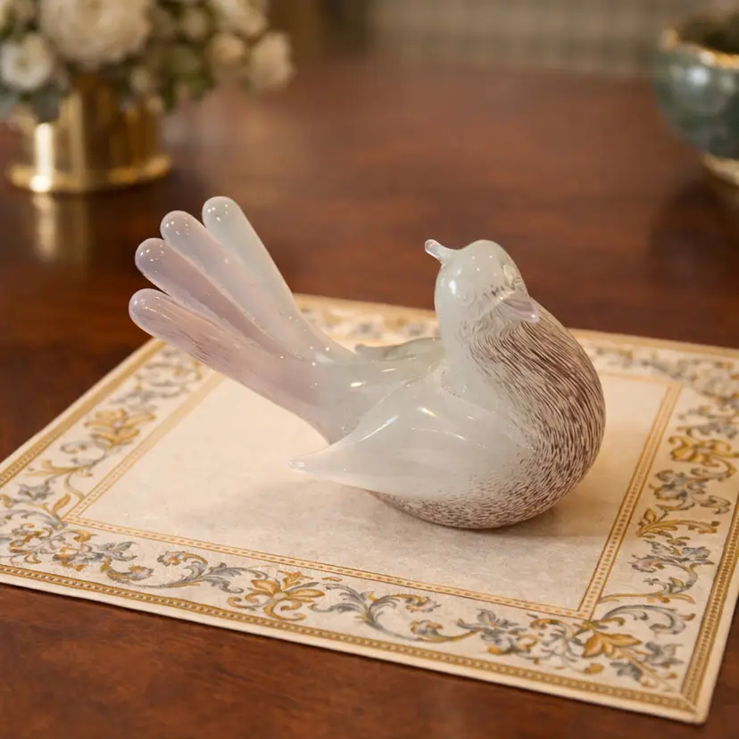 Murano Bird 1950's Archimede Seguso Opaline Art Glass Dove Figurine